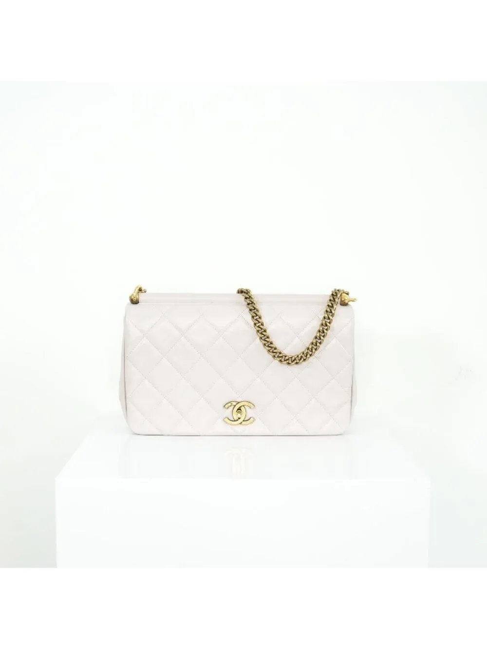 Chanel White Quilted Leather Shoulder Bag
